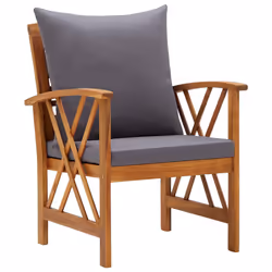 VidaXL 310268 chaise d'extérieur Terrace Siège rembourré Bois d'acacia Gris