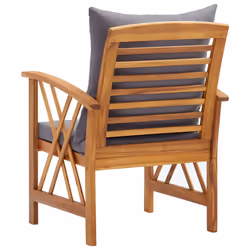 VidaXL 310268 chaise d'extérieur Terrace Siège rembourré Bois d'acacia Gris - Vue supplémentaire 5