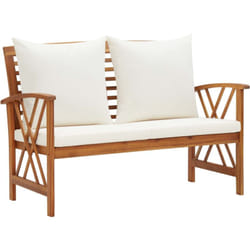 Vidaxl - Banc de jardin avec coussins 119 cm Bois solide d'acacia