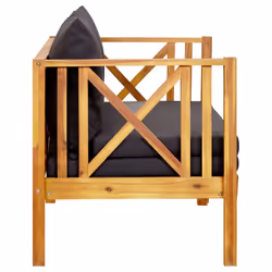 VidaXL 310308 banc de jardin Bois d'acacia, Tissu, Polyester - Vue supplémentaire 4
