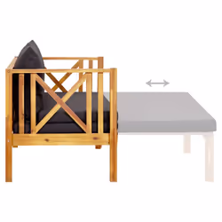 VidaXL 310308 banc de jardin Bois d'acacia, Tissu, Polyester - Vue supplémentaire 6