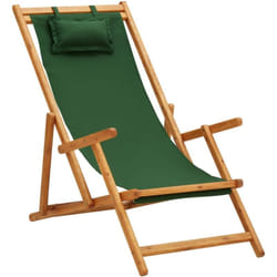 VidaXL 310312 chaise d'extérieur Terrace Siège rembourré Eucalyptus, Polyester Vert