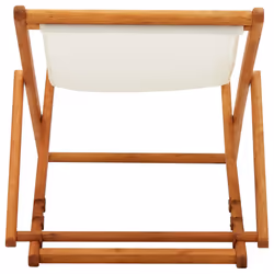 VidaXL 310314 chaise d'extérieur Terrace Siège rembourré Eucalyptus, Polyester Crème, Blanc - Vue supplémentaire 5