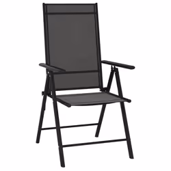 VidaXL 312179 chaise d'extérieur Terrace Aluminium, Textile Noir - Vue supplémentaire 2