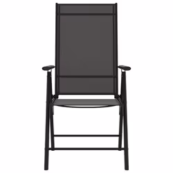 VidaXL 312179 chaise d'extérieur Terrace Aluminium, Textile Noir - Vue supplémentaire 3