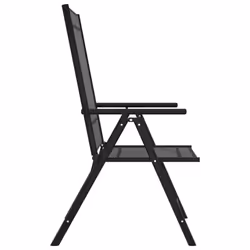 VidaXL 312179 chaise d'extérieur Terrace Aluminium, Textile Noir - Vue supplémentaire 4