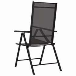 VidaXL 312179 chaise d'extérieur Terrace Aluminium, Textile Noir - Vue supplémentaire 5