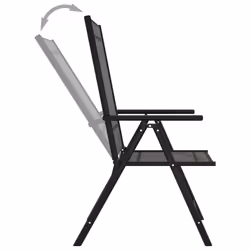 VidaXL 312179 chaise d'extérieur Terrace Aluminium, Textile Noir - Vue supplémentaire 6