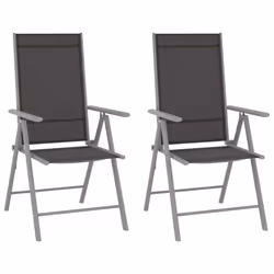 VidaXL 312181, Terrace, Aluminium, Textile, Noir, Argent, 110 kg, 540 mm, 730 mm