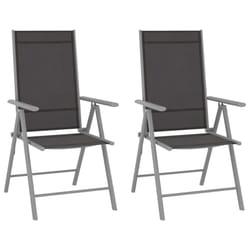 VidaXL 312181 chaise d'extérieur Terrace Aluminium, Textile Noir, Argent