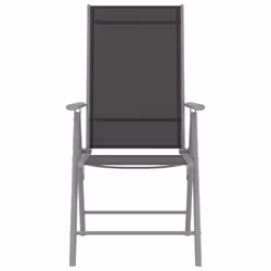 VidaXL 312181 chaise d'extérieur Terrace Aluminium, Textile Noir, Argent