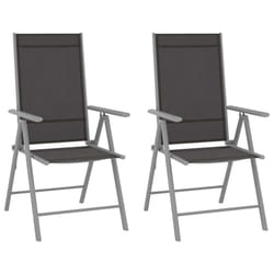 VidaXL 312182 chaise d'extérieur Terrace Aluminium, Textile Noir, Argent