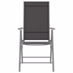 VidaXL 312182 chaise d'extérieur Terrace Aluminium, Textile Noir, Argent - Vue supplémentaire 3