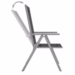 VidaXL 312182 chaise d'extérieur Terrace Aluminium, Textile Noir, Argent - Vue supplémentaire 6