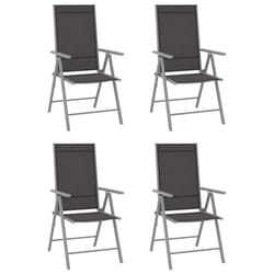 VidaXL 312183 chaise d'extérieur Terrace Aluminium, Textile Noir, Argent