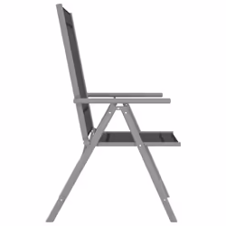 VidaXL 312183 chaise d'extérieur Terrace Aluminium, Textile Noir, Argent - Vue supplémentaire 4