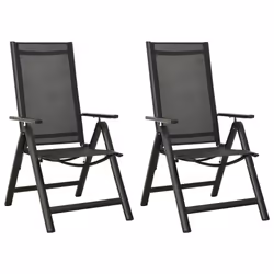 VidaXL 312188, Terrace, Aluminium, Textile, Noir, 560 mm, 1100 mm, 1090 mm