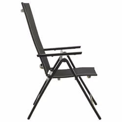 VidaXL 312188 chaise d'extérieur Terrace Aluminium, Textile Noir - Vue supplémentaire 5