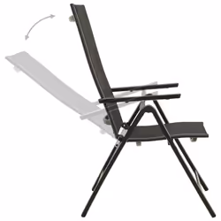 VidaXL 312188 chaise d'extérieur Terrace Aluminium, Textile Noir - Vue supplémentaire 6