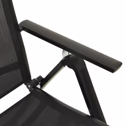 VidaXL 312188 chaise d'extérieur Terrace Aluminium, Textile Noir - Vue supplémentaire 7