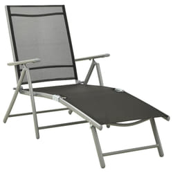 VidaXL 312191 chaise d'extérieur Linge Siège rembourré Aluminium, Textile Noir, Argent