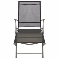 VidaXL 312191 chaise d'extérieur Linge Siège rembourré Aluminium, Textile Noir, Argent
