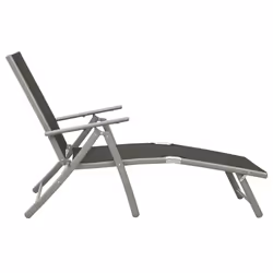 VidaXL 312191 chaise d'extérieur Linge Siège rembourré Aluminium, Textile Noir, Argent