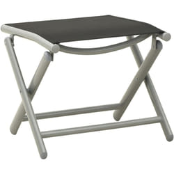 Vidaxl - Repose-pied pliable noir et argenté textilène et aluminium