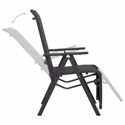 VidaXL 312195 chaise d'extérieur Terrace Aluminium Noir - Vue supplémentaire 6