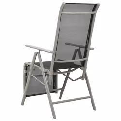 VidaXL 312197 chaise d'extérieur Terrace Aluminium Noir, Argent - Vue supplémentaire 4