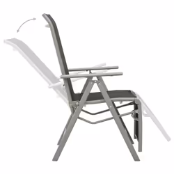 VidaXL 312197 chaise d'extérieur Terrace Aluminium Noir, Argent - Vue supplémentaire 5