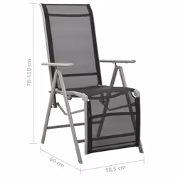 VidaXL 312197 chaise d'extérieur Terrace Aluminium Noir, Argent - Vue supplémentaire 8