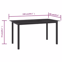 VidaXL 312201 table de jardin Noir - Vue supplémentaire 5