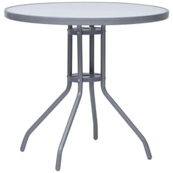 Vidaxl - Table de jardin Gris clair 80 cm Acier et verre