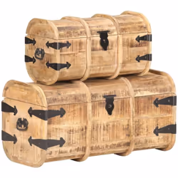 Cet ensemble de 2 coffres de rangement en bois tendance, un accessoire intemporel pour votre maison, vous offre suffisamment  ...