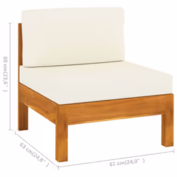 VidaXL 310638 banc de jardin Bois d'acacia, Tissu, Polyester - Vue supplémentaire 6