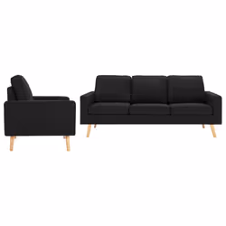 VidaXL 3056633, Noir, Bois de pin, Polyester, Hévéa, 1840 mm, 760 mm, 825 mm, 162 cm