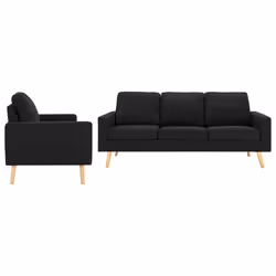 VidaXL 3056643, Noir, Bois de pin, Polyester, Hévéa, 1840 mm, 760 mm, 825 mm, 162 cm