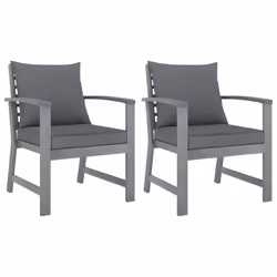 VidaXL 311827, Terrace, Siège rembourré, Bois d'acacia, Polyester, Gris, 605 mm, 605 mm