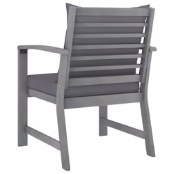 VidaXL 311827 chaise d'extérieur Terrace Siège rembourré Bois d'acacia, Polyester Gris - Vue supplémentaire 4
