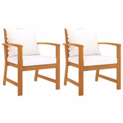 VidaXL 311831, Terrace, Siège rembourré, Bois d'acacia, Polyester, Crème, 605 mm, 605 mm