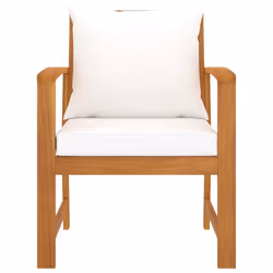 VidaXL 311831 chaise d'extérieur Terrace Siège rembourré Bois d'acacia, Polyester Crème