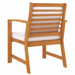 VidaXL 311831 chaise d'extérieur Terrace Siège rembourré Bois d'acacia, Polyester Crème - Vue supplémentaire 4