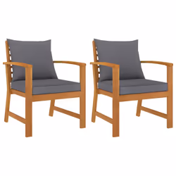 VidaXL 311832, Terrace, Siège rembourré, Bois d'acacia, Polyester, Gris, 605 mm, 605 mm