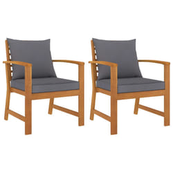 VidaXL 311832 chaise d'extérieur Terrace Siège rembourré Bois d'acacia, Polyester Gris