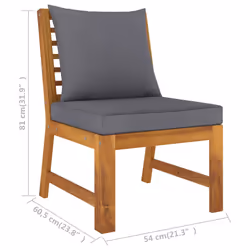 VidaXL 311843 banc de jardin Bois d'acacia, Tissu, Polyester - Vue supplémentaire 6