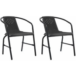 vidaXL Chaises de jardin lot de 2 Plastique Rotin et acier 110 kg - TU