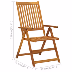 VidaXL 311847 chaise d'extérieur Terrace Bois d'acacia - Vue supplémentaire 7