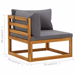 VidaXL 311852 banc de jardin Bois d'acacia, Tissu, Polyester - Vue supplémentaire 8