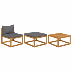VidaXL 311854, Bois d'acacia, Tissu, Polyester, Adultes et enfants